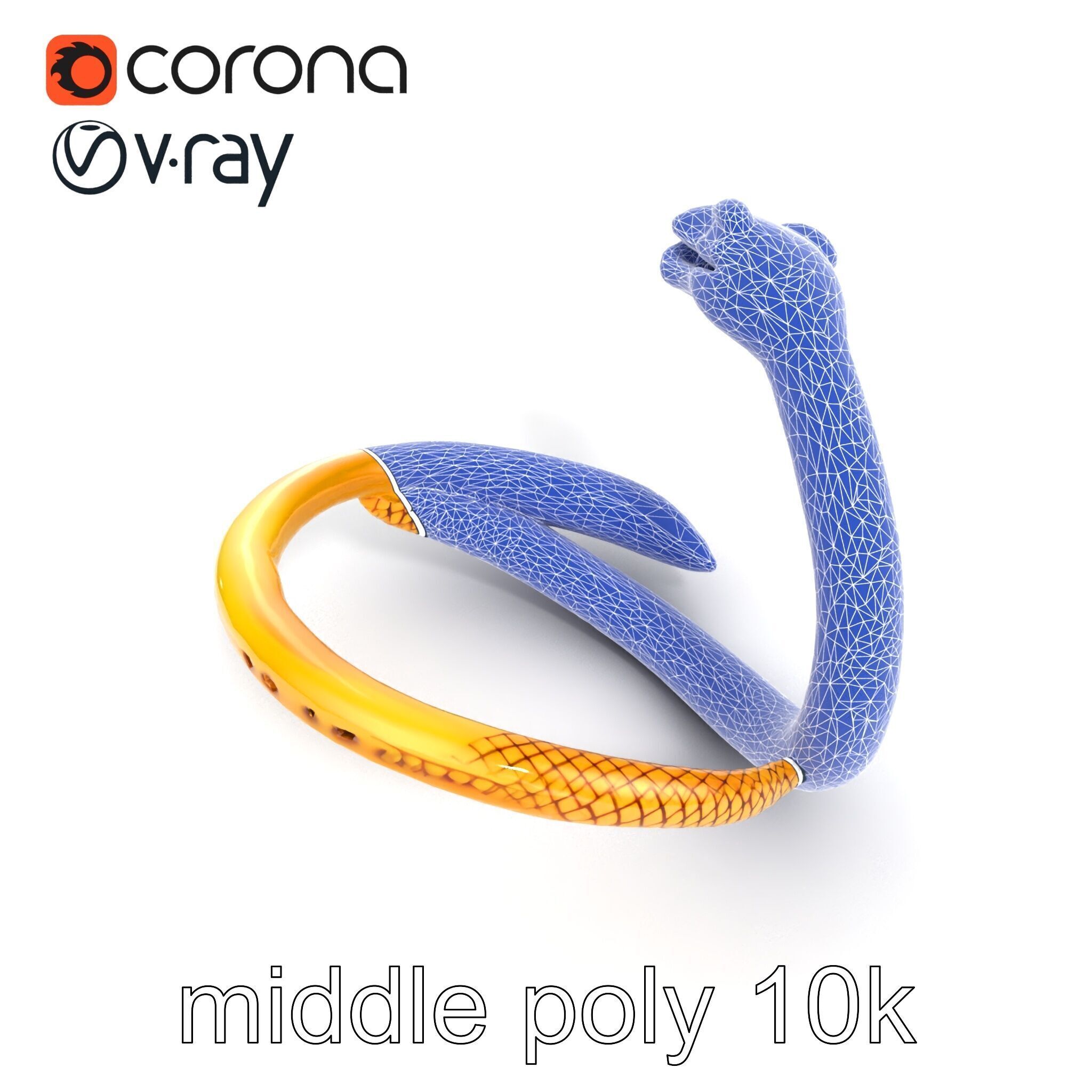 Luxurious Golden Serpent Bracelet model pack Low-poly 3D model_29