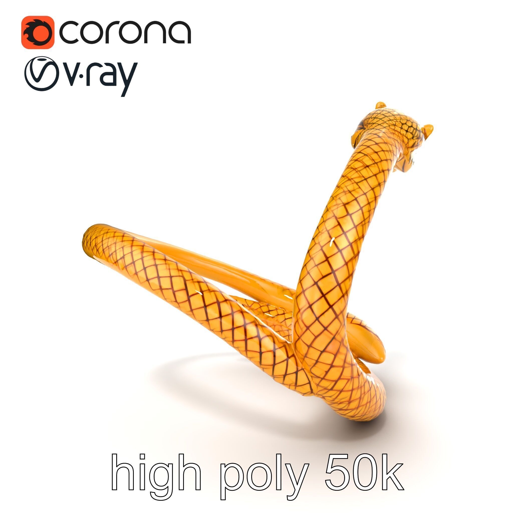 Luxurious Golden Serpent Bracelet model pack Low-poly 3D model_30