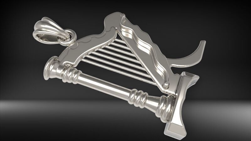 harp pendant 3D print model_11