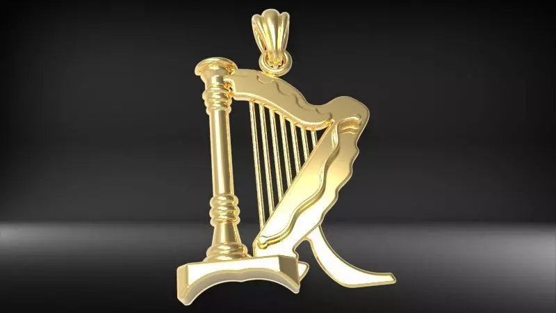 harp pendant 3D print model_0