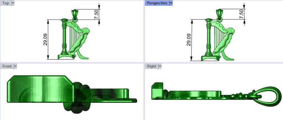 harp pendant 3D print model_16