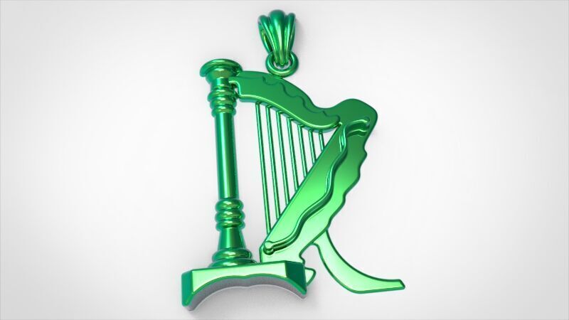 harp pendant 3D print model_7