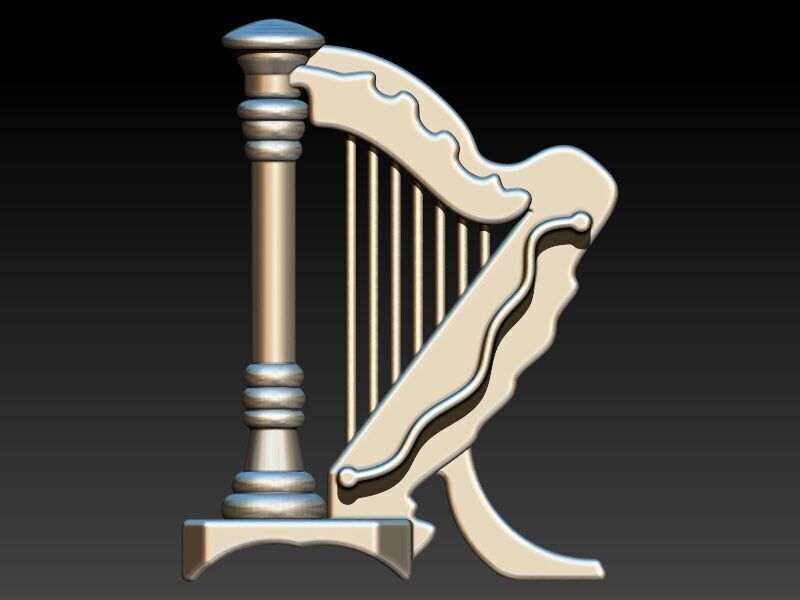 harp pendant 3D print model_14