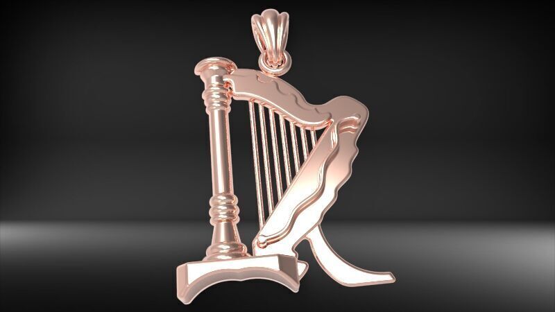 harp pendant 3D print model_4