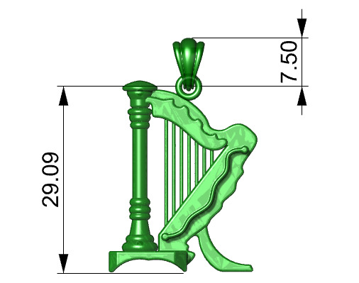 harp pendant 3D print model_15