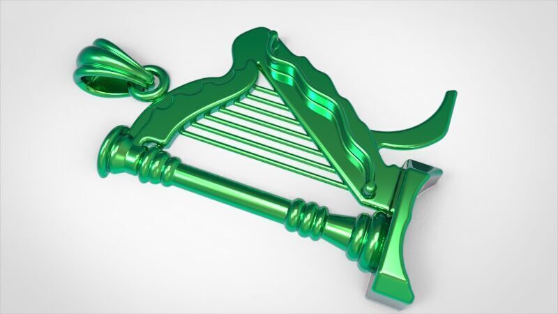 harp pendant 3D print model_12