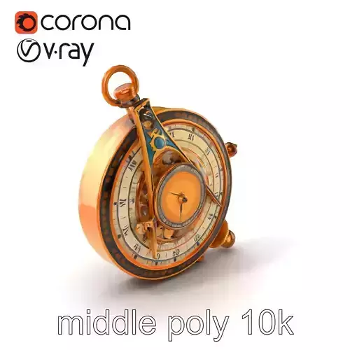 Ancient Astrolabe Metalwork Enamel Sculpture model pack Low-poly 3D model