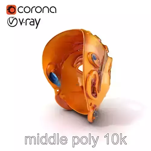 Gold Leaf Gemstone Ceremonial Mask model pack