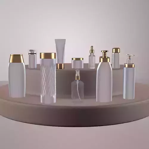 Moisturizer set of cosmetics bottle