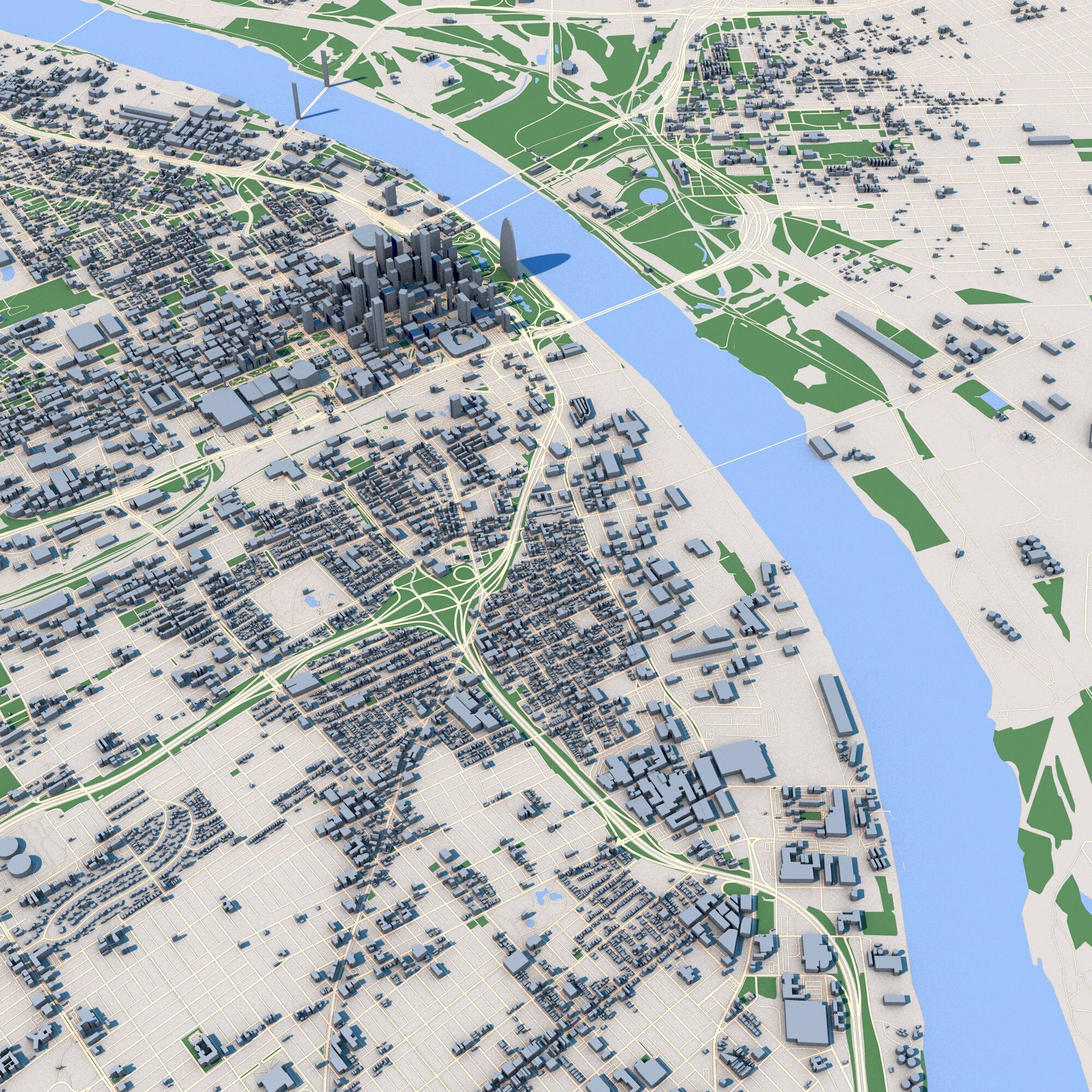 St Louis City Missouri United States 3D model_8