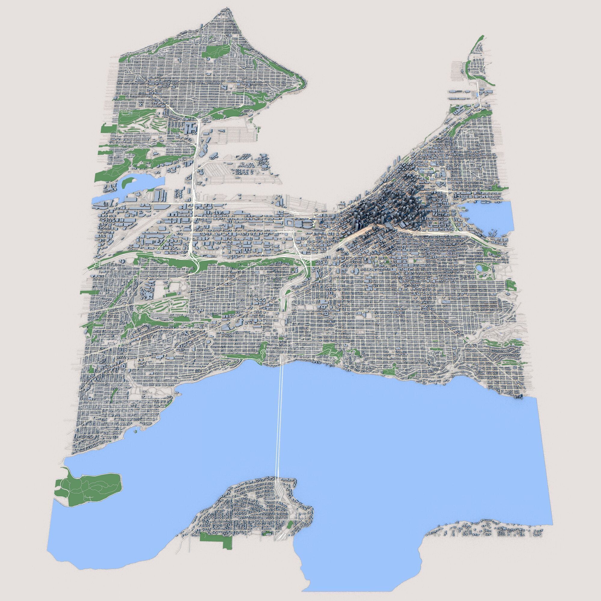 Seattle City Washington United States 3D model_1