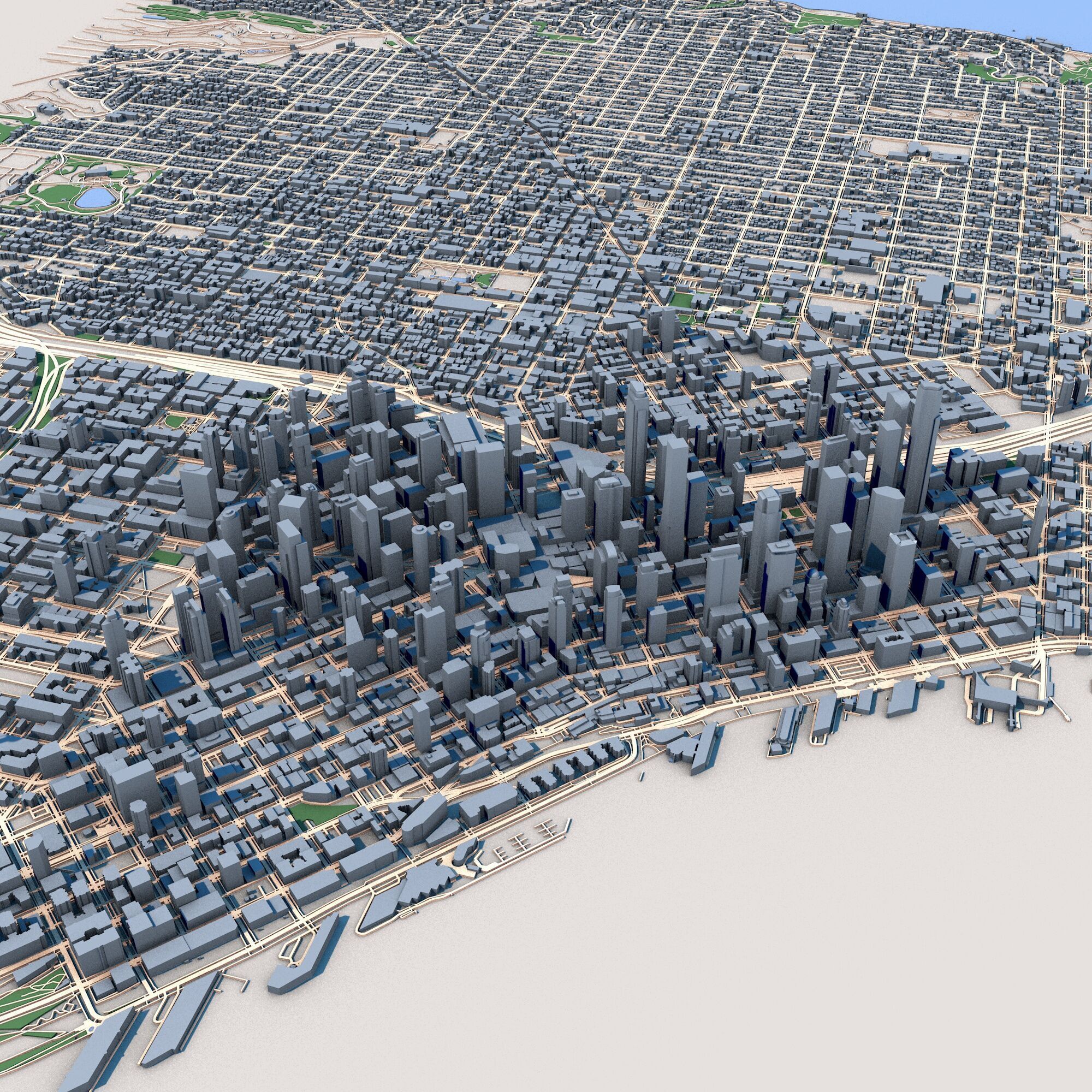 Seattle City Washington United States 3D model_7