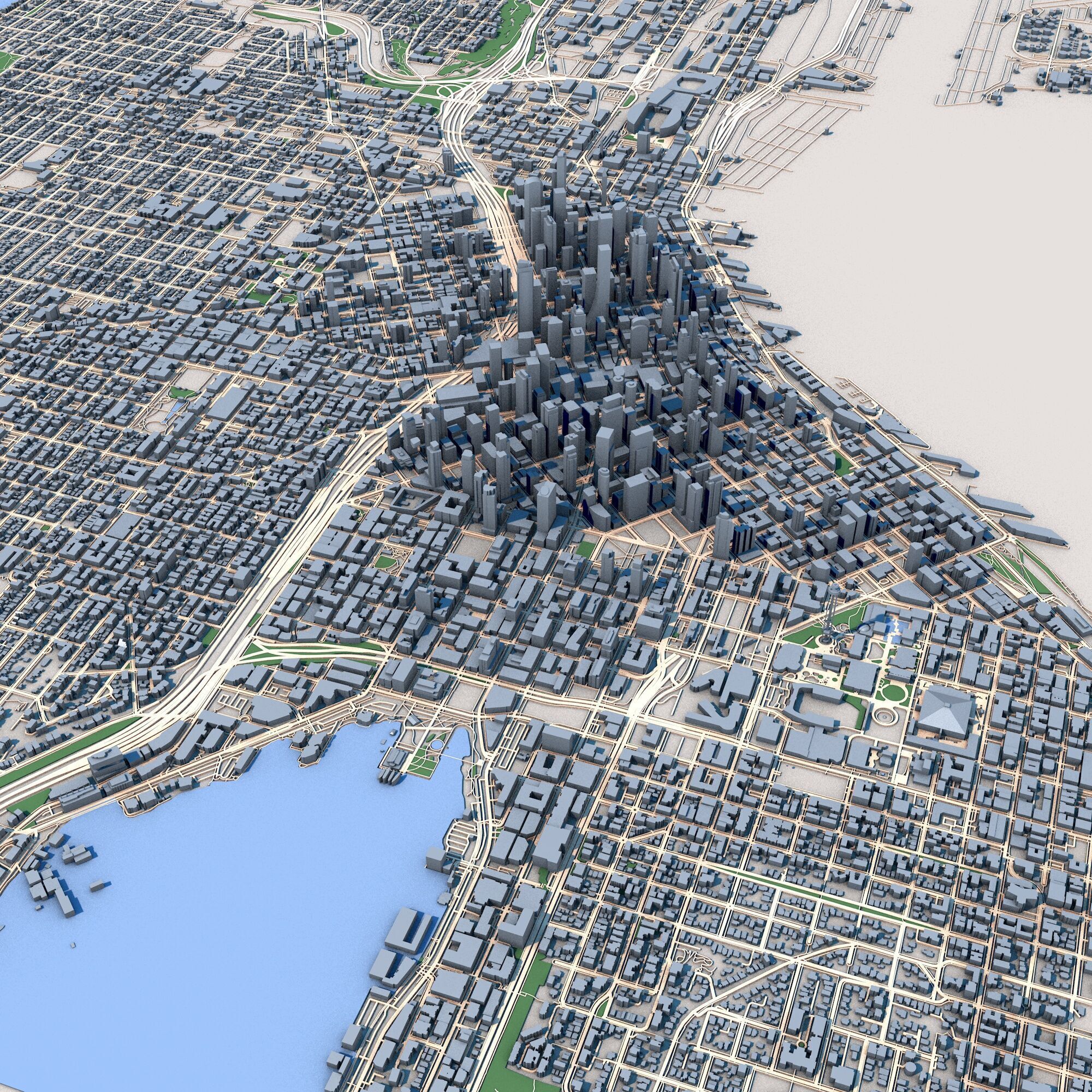 Seattle City Washington United States 3D model_5