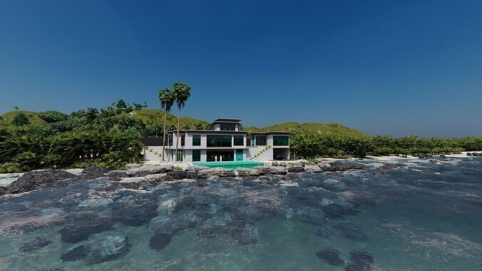 Casa Scene- Beach villa-Modern House 3D model 3