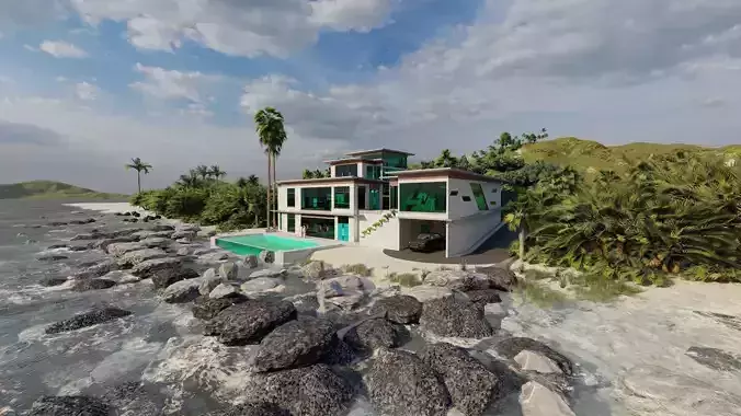 Casa Scene- Beach villa-Modern House 3D model