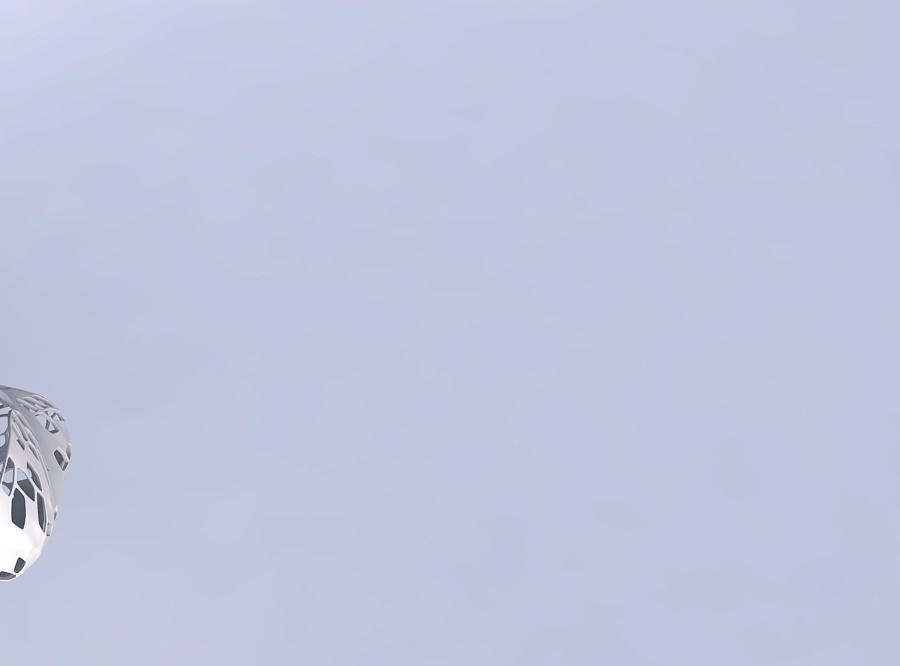 Bowl twisted elipse with twisted organic skin with holes 3D print model_1