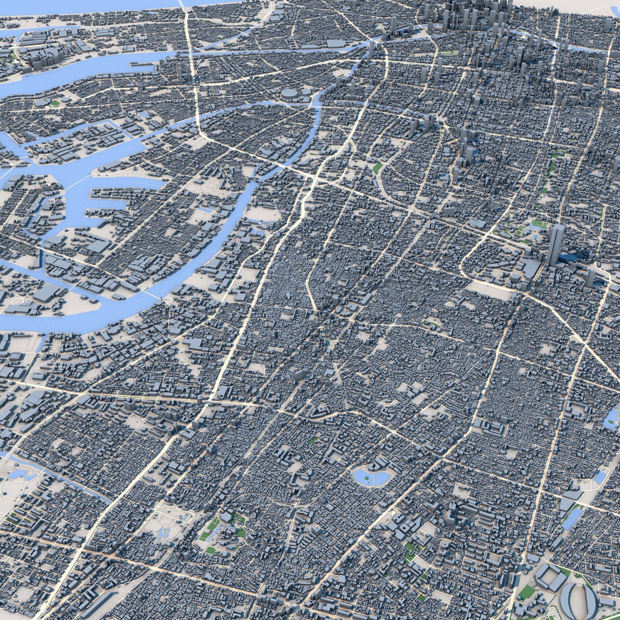 Osaka City Japan 3D model_8