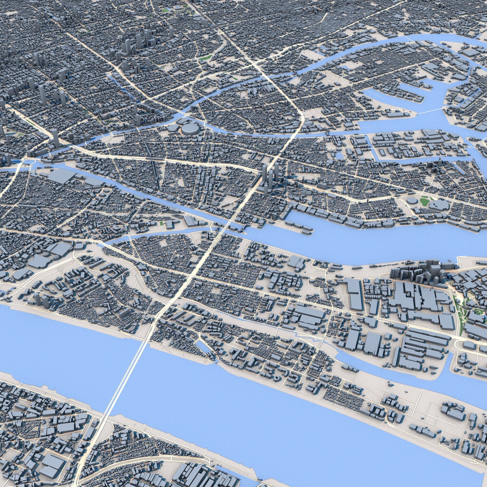 Osaka City Japan 3D model_6