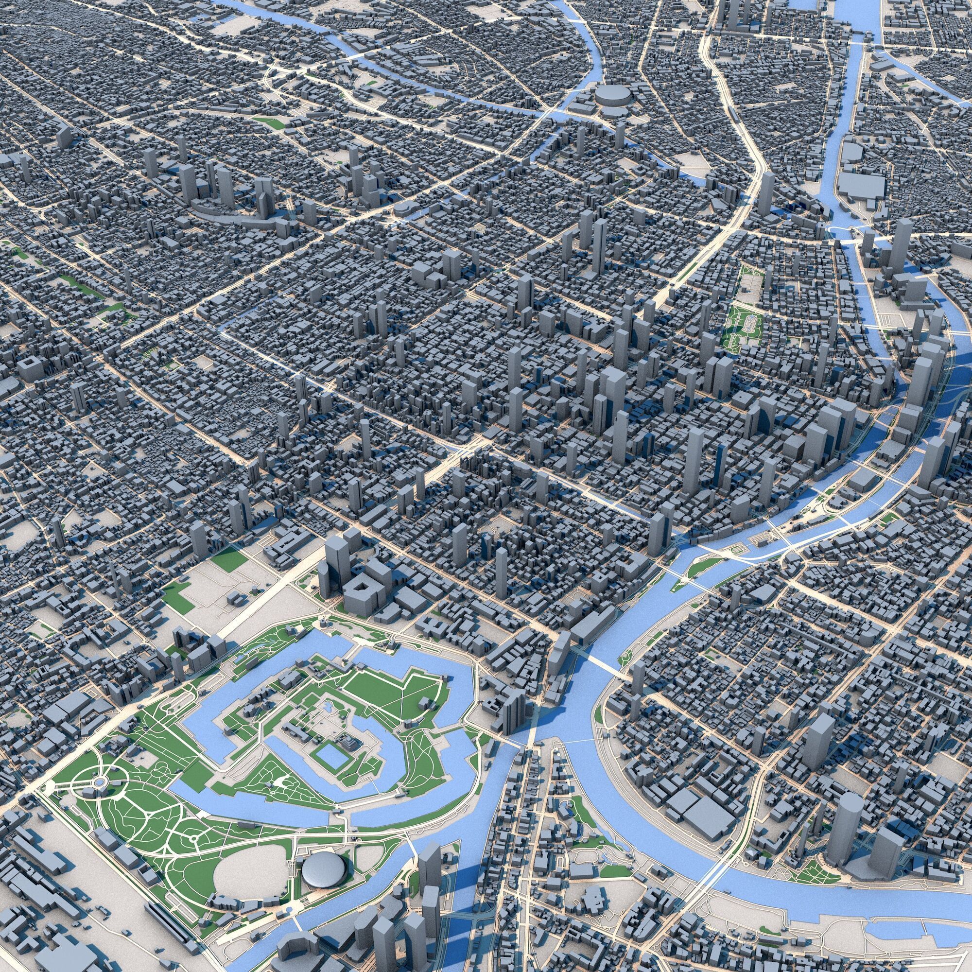 Osaka City Japan 3D model_4