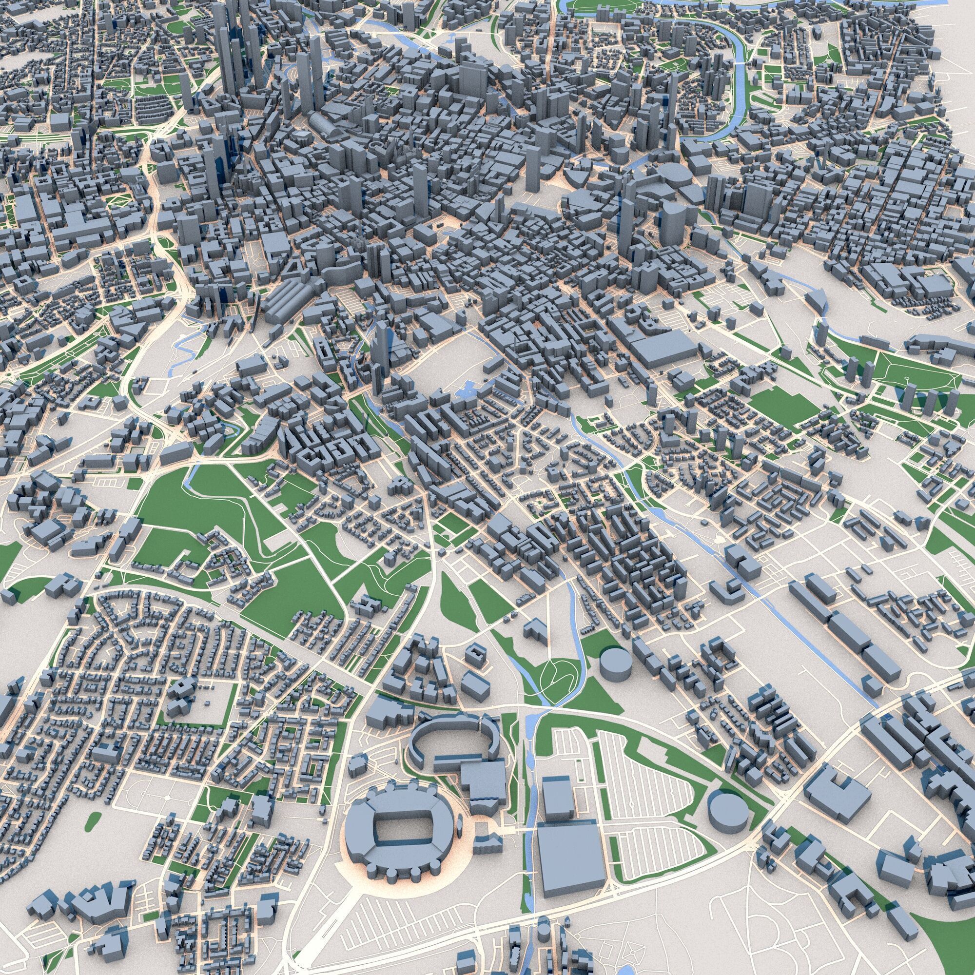 Manchester City England 3D model_3