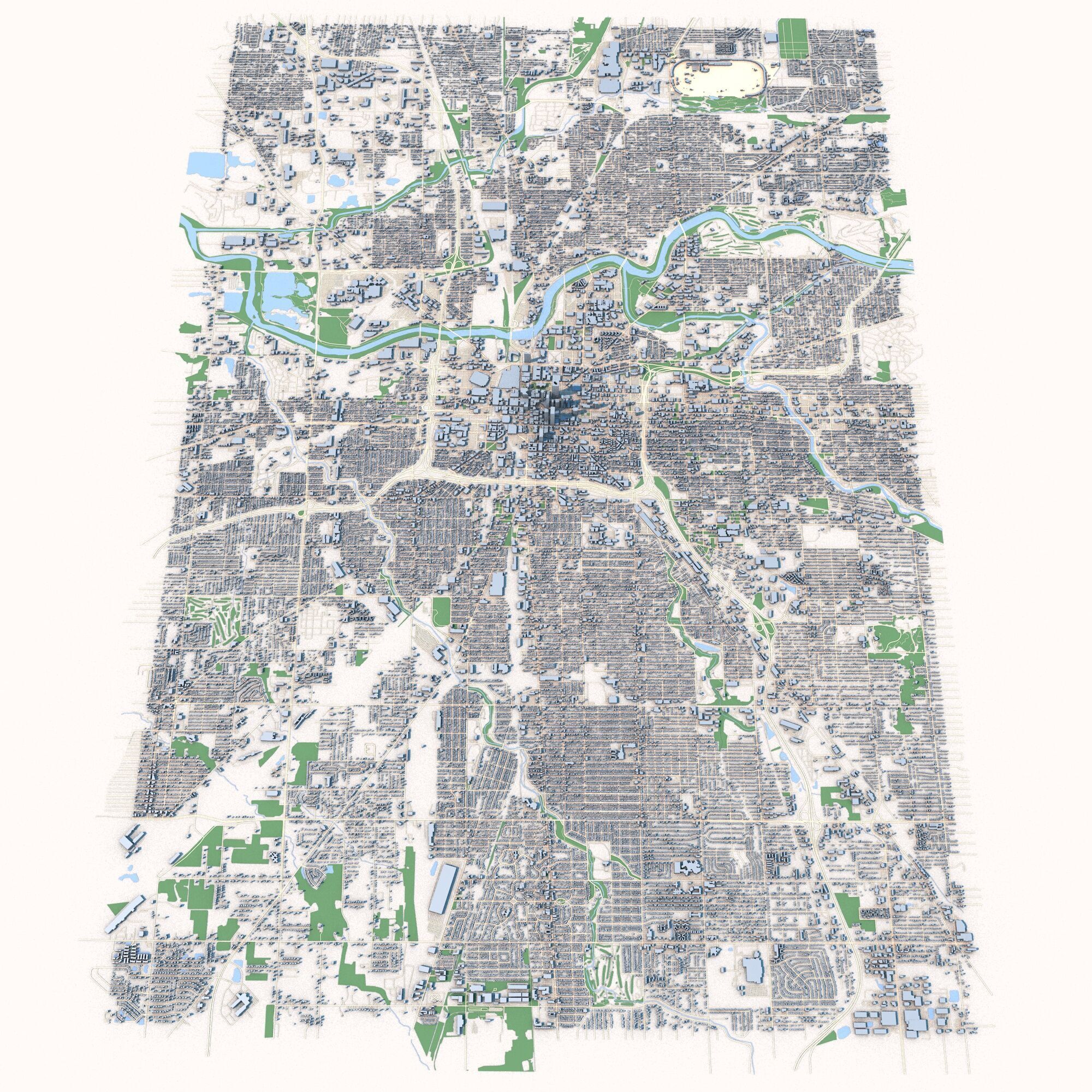 Indianapolis City Indiana United States 3D model_1