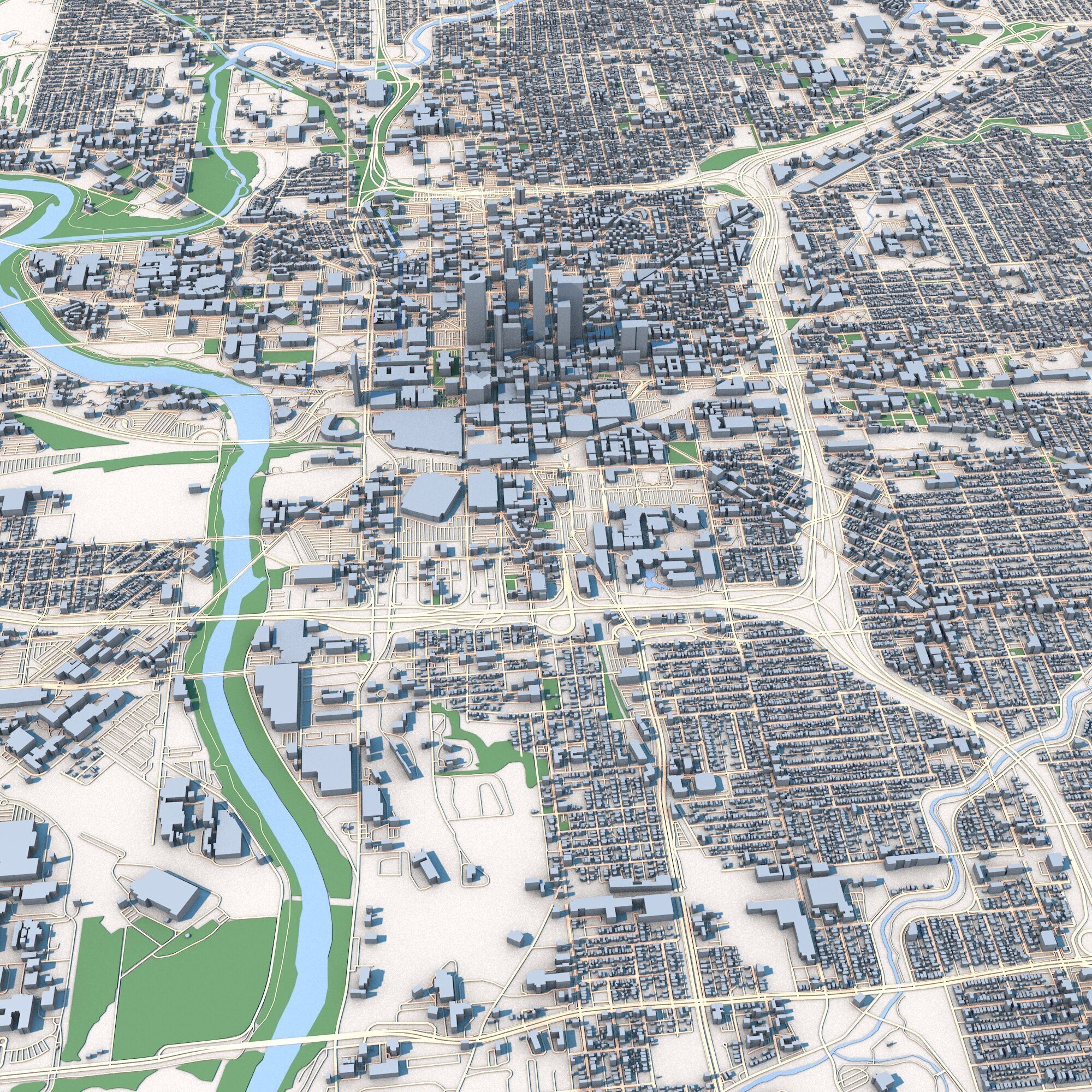 Indianapolis City Indiana United States 3D model_7