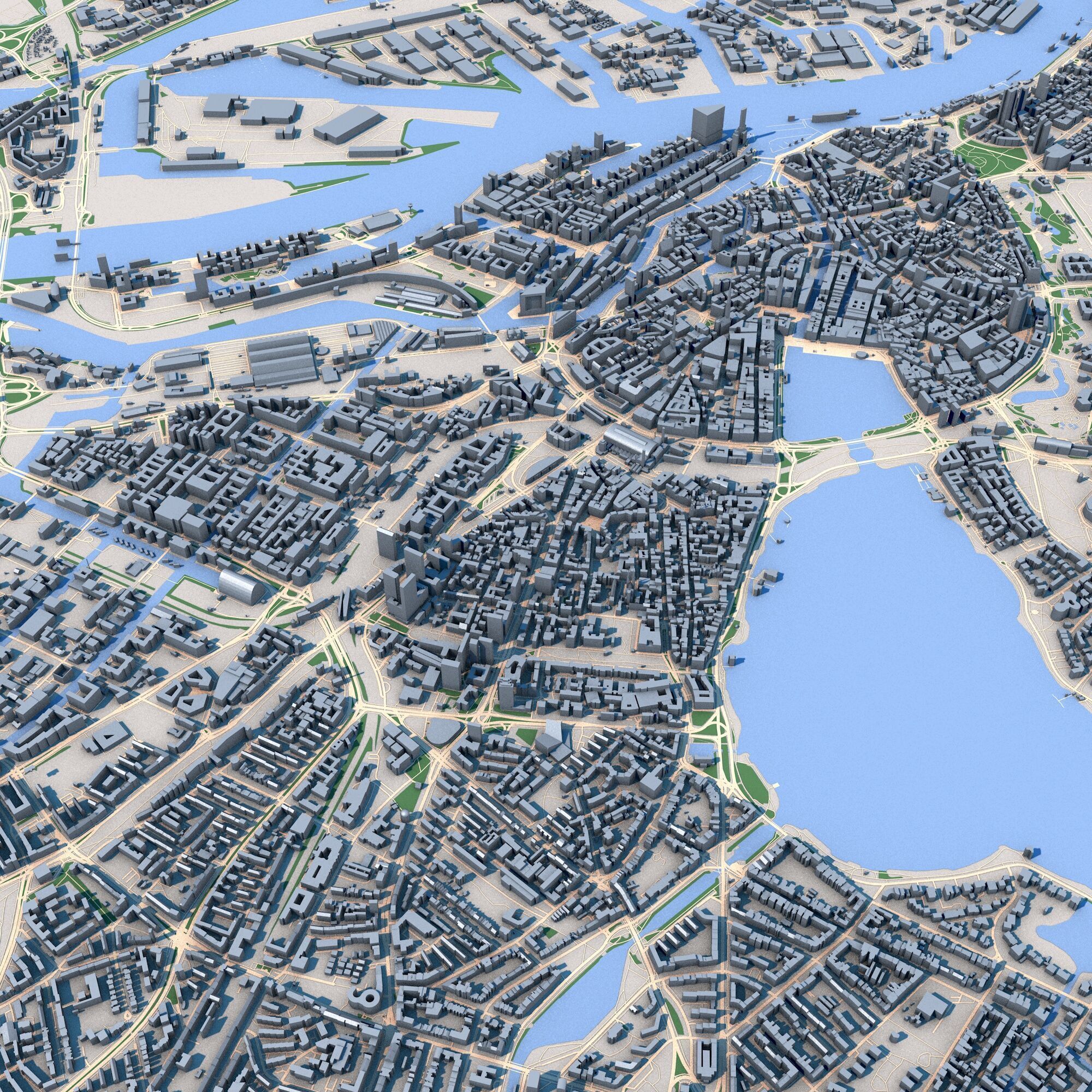 Hamburg City Germany 3D model_4