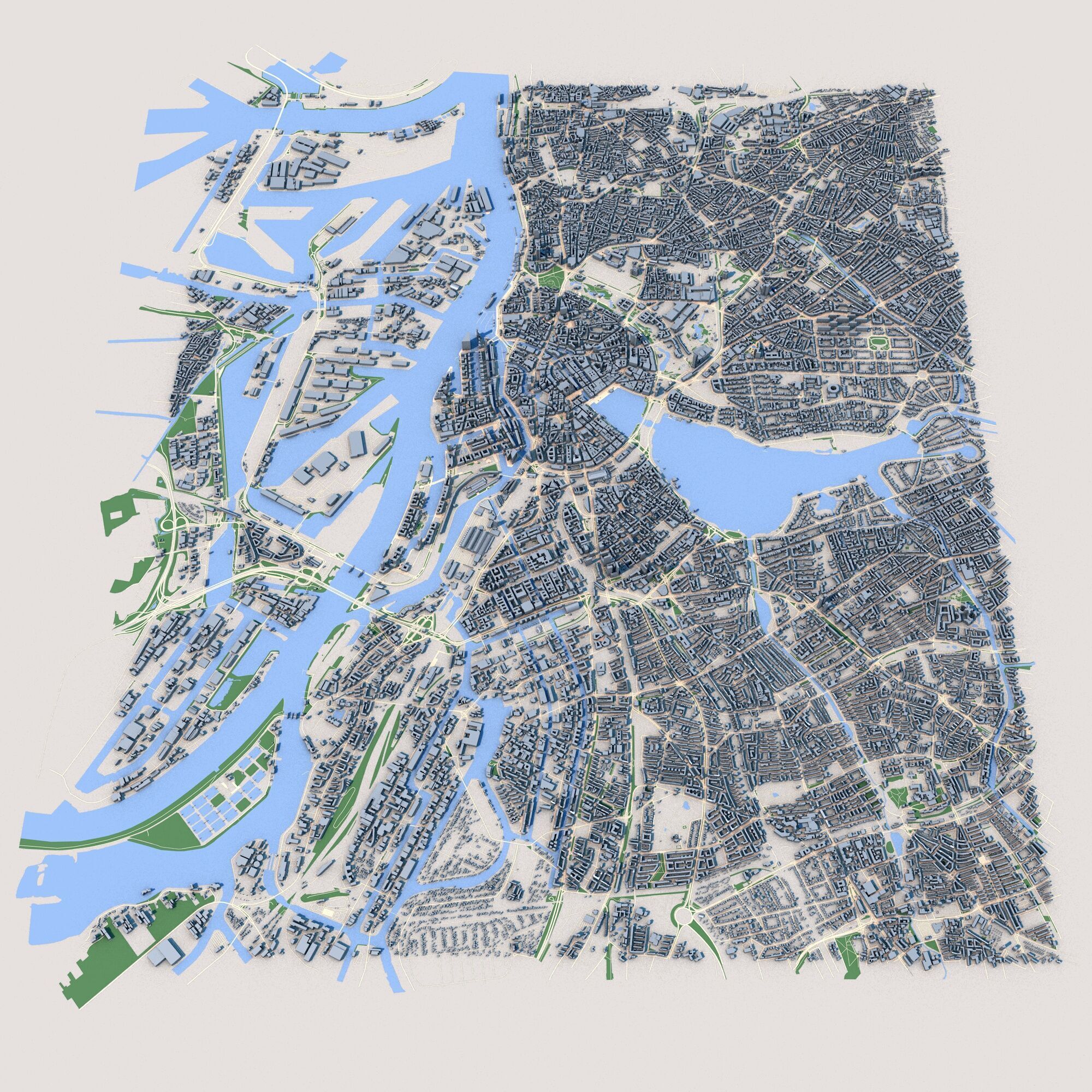 Hamburg City Germany 3D model_1