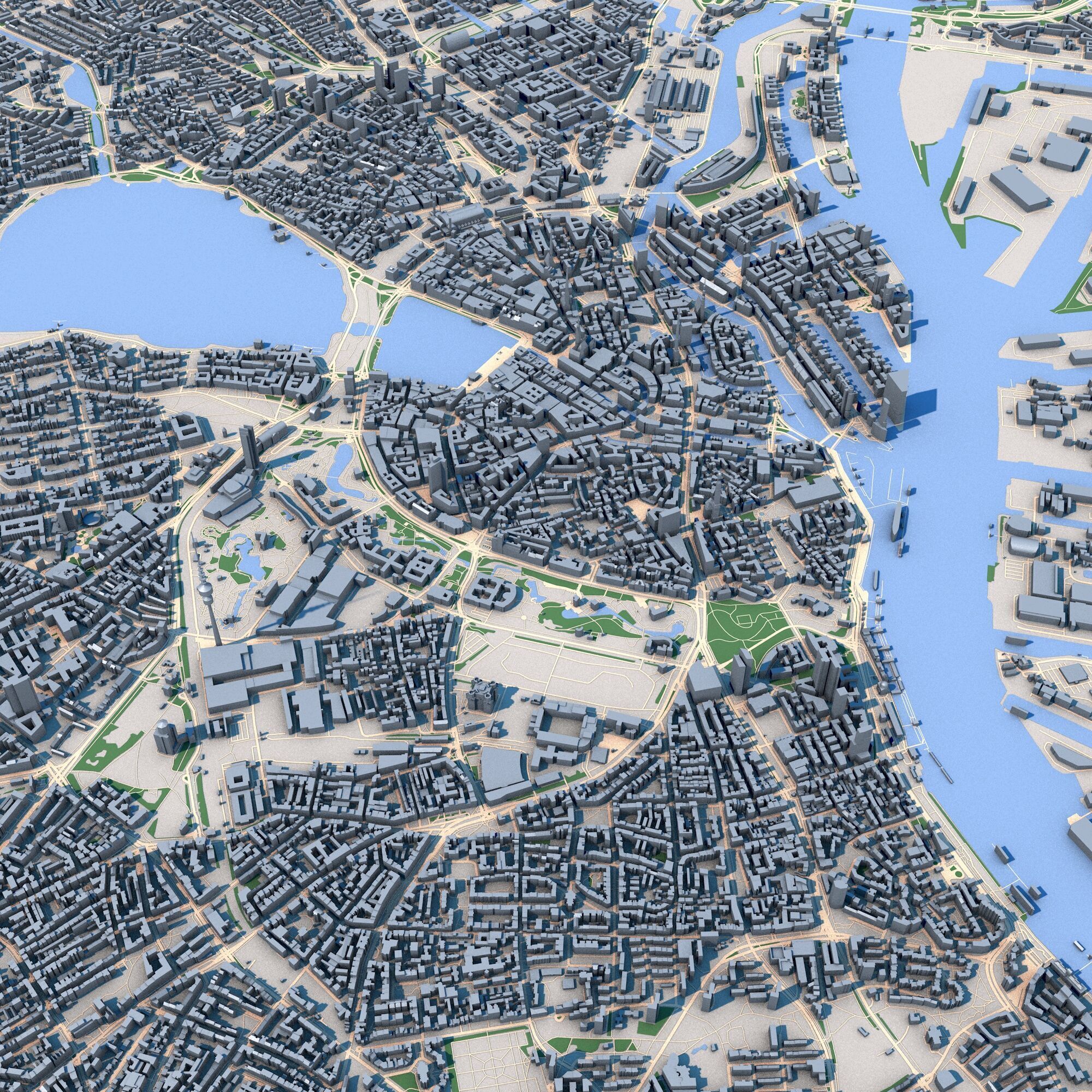 Hamburg City Germany 3D model_6