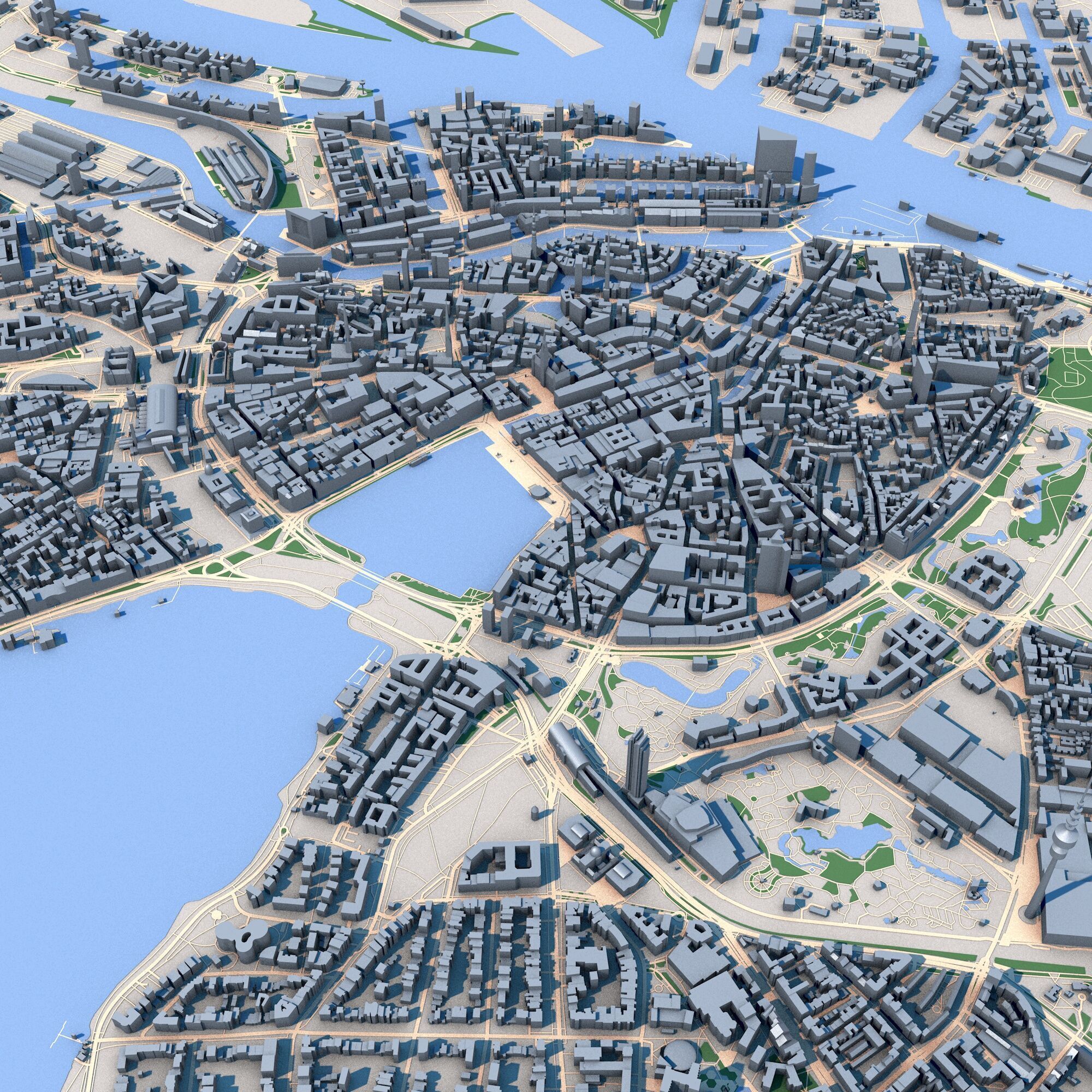 Hamburg City Germany 3D model_5