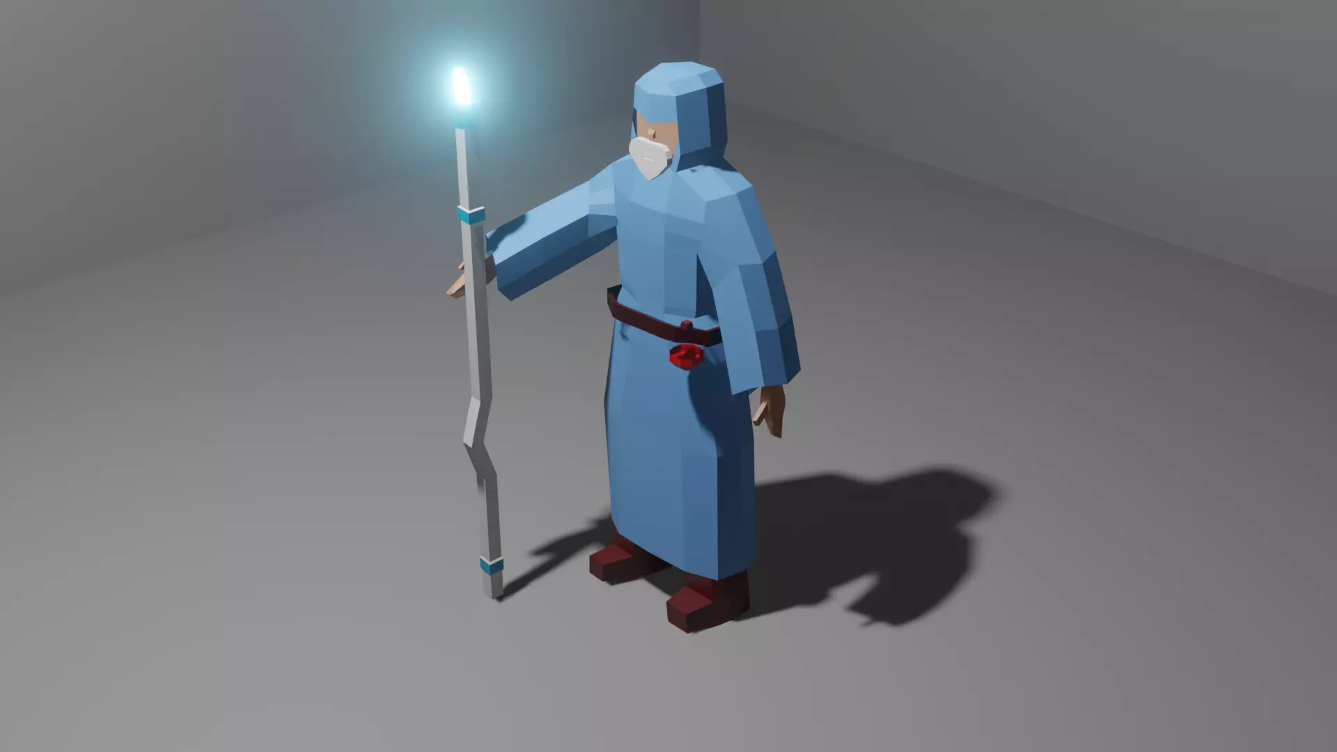 magician low poli Low-poly 3D model