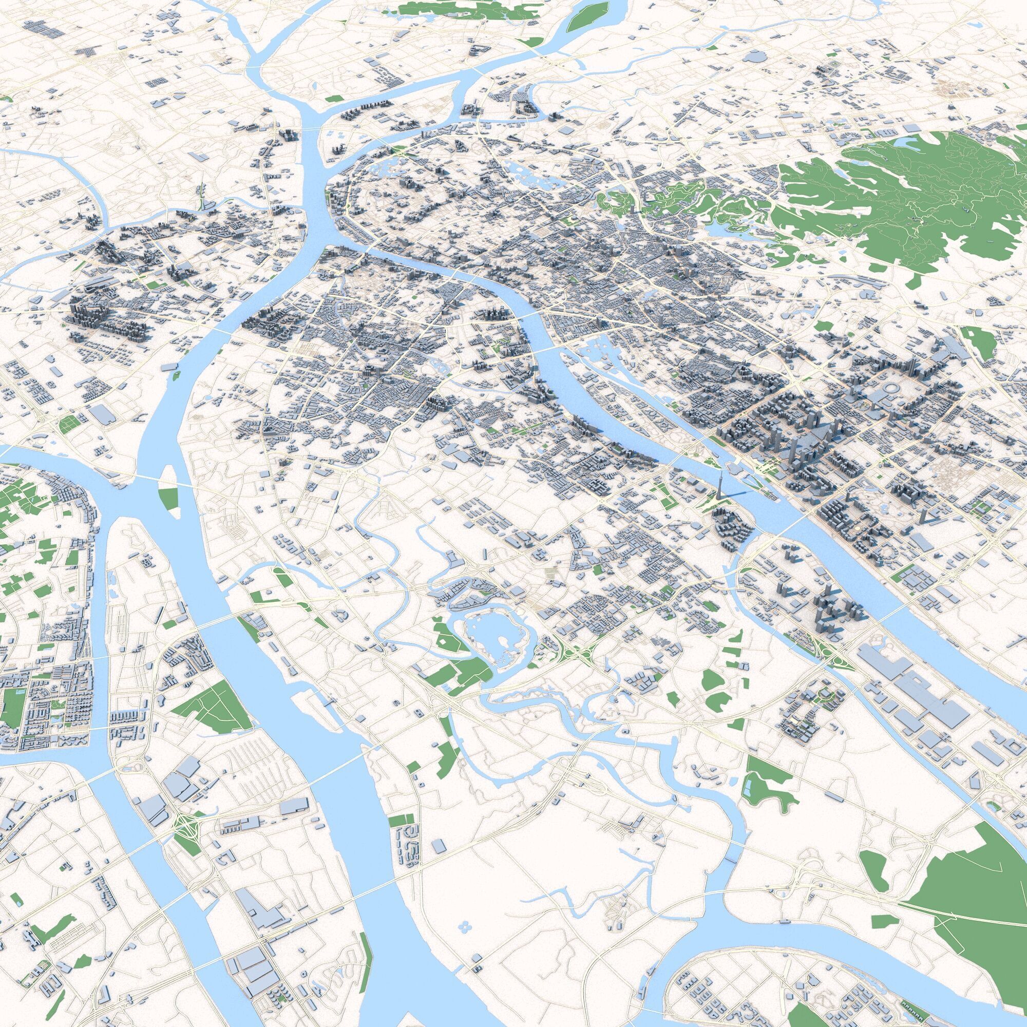 Guangzhou City China 3D model_2