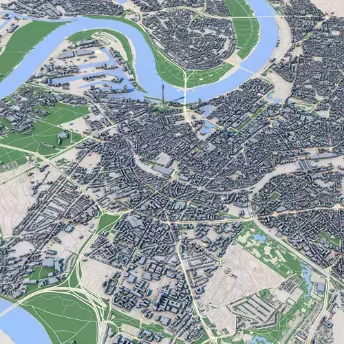 Dusseldorf City Germany 3D model