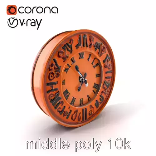 HandCarved Wooden Clock Rustic Model Pack