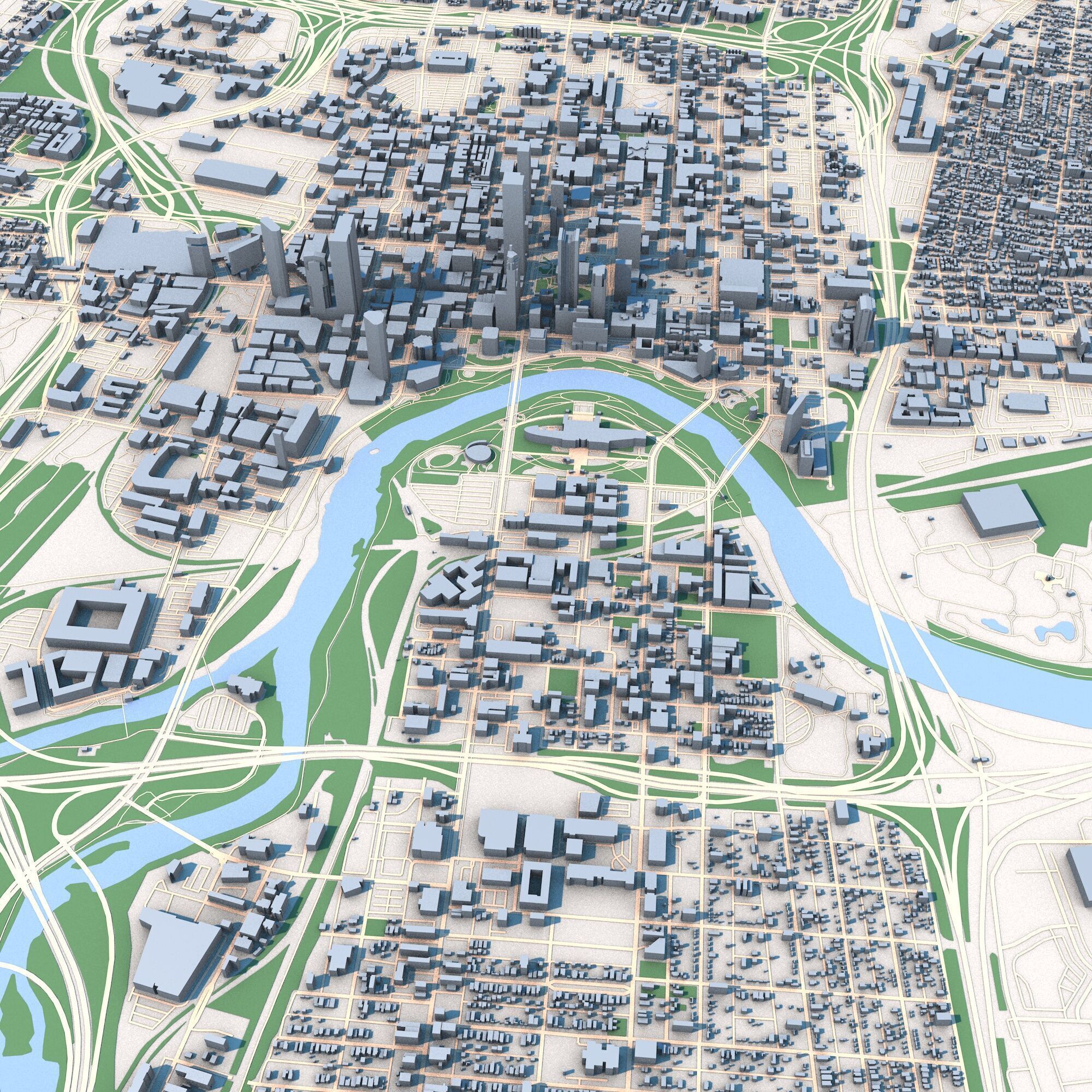 Columbus City Ohio United States 3D model_6