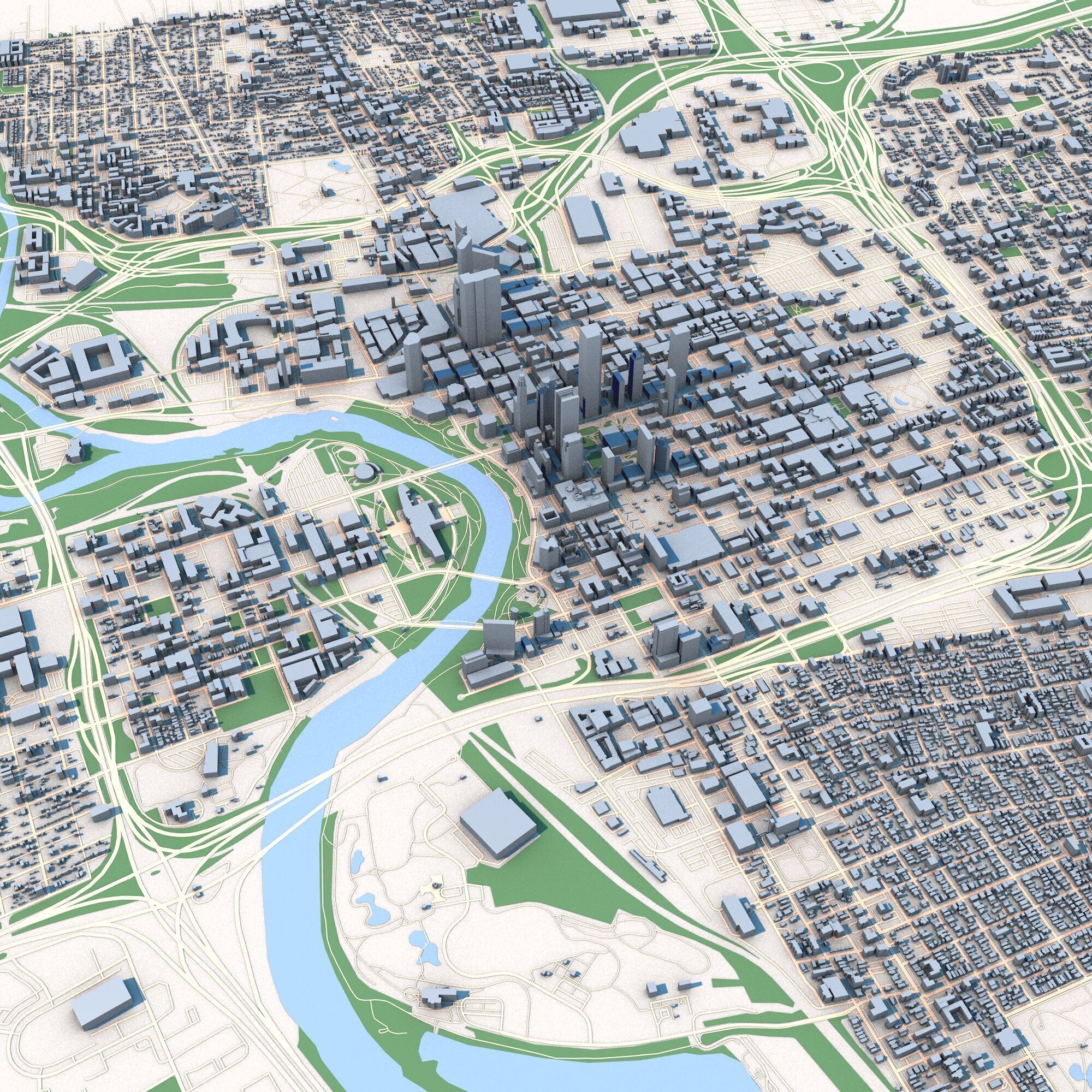 Columbus City Ohio United States 3D model_7