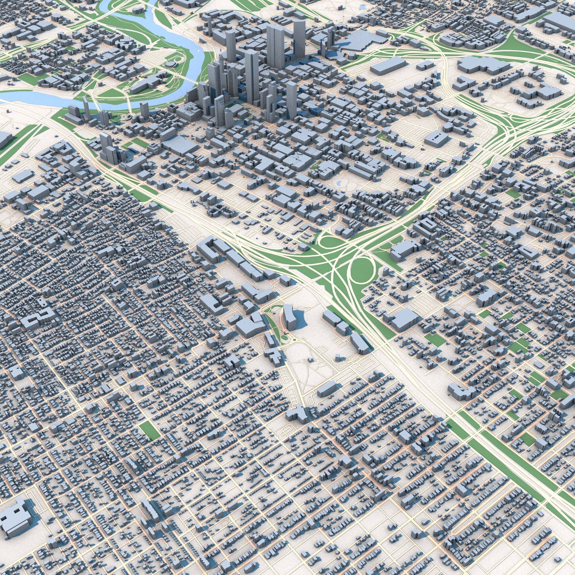 Columbus City Ohio United States 3D model_2