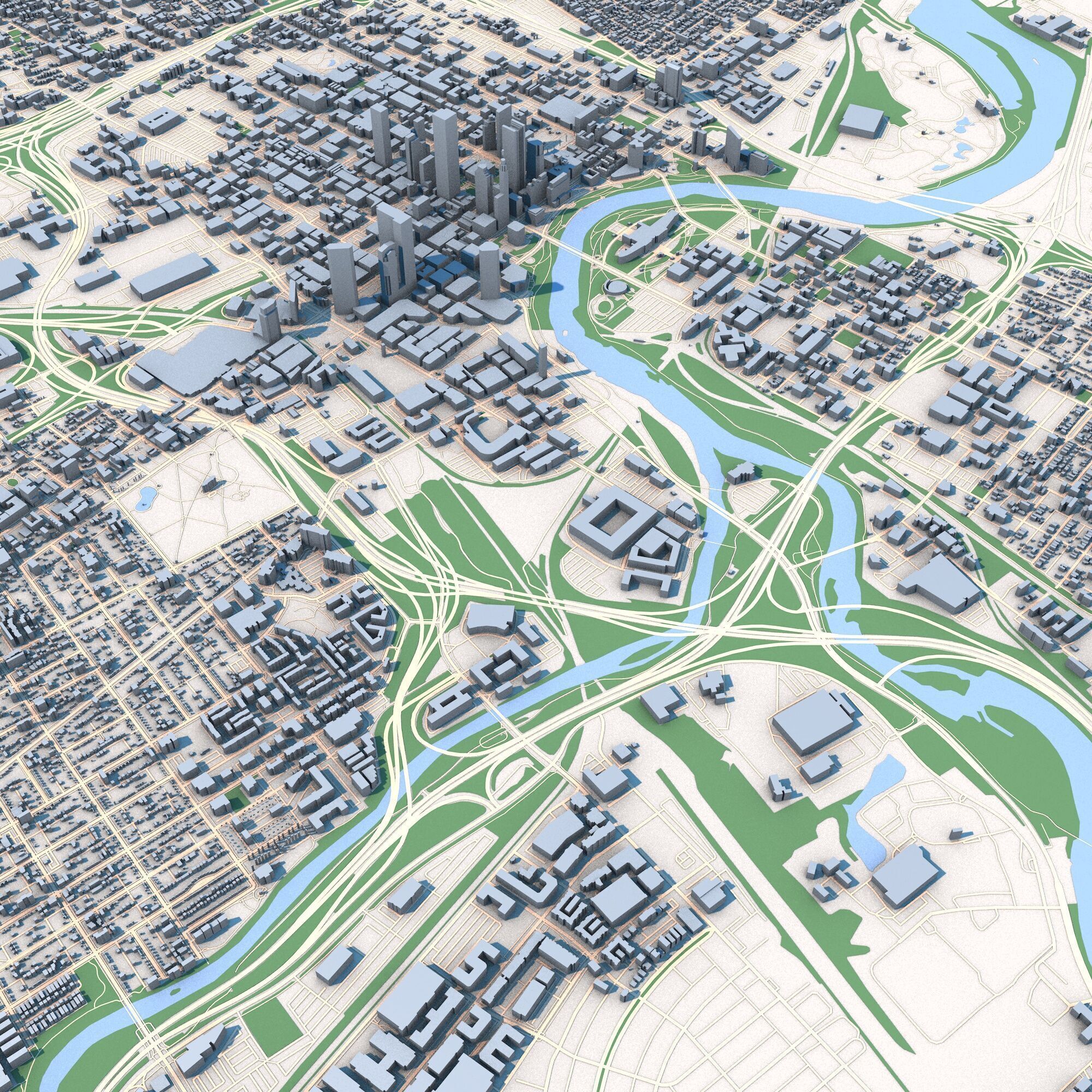 Columbus City Ohio United States 3D model_5