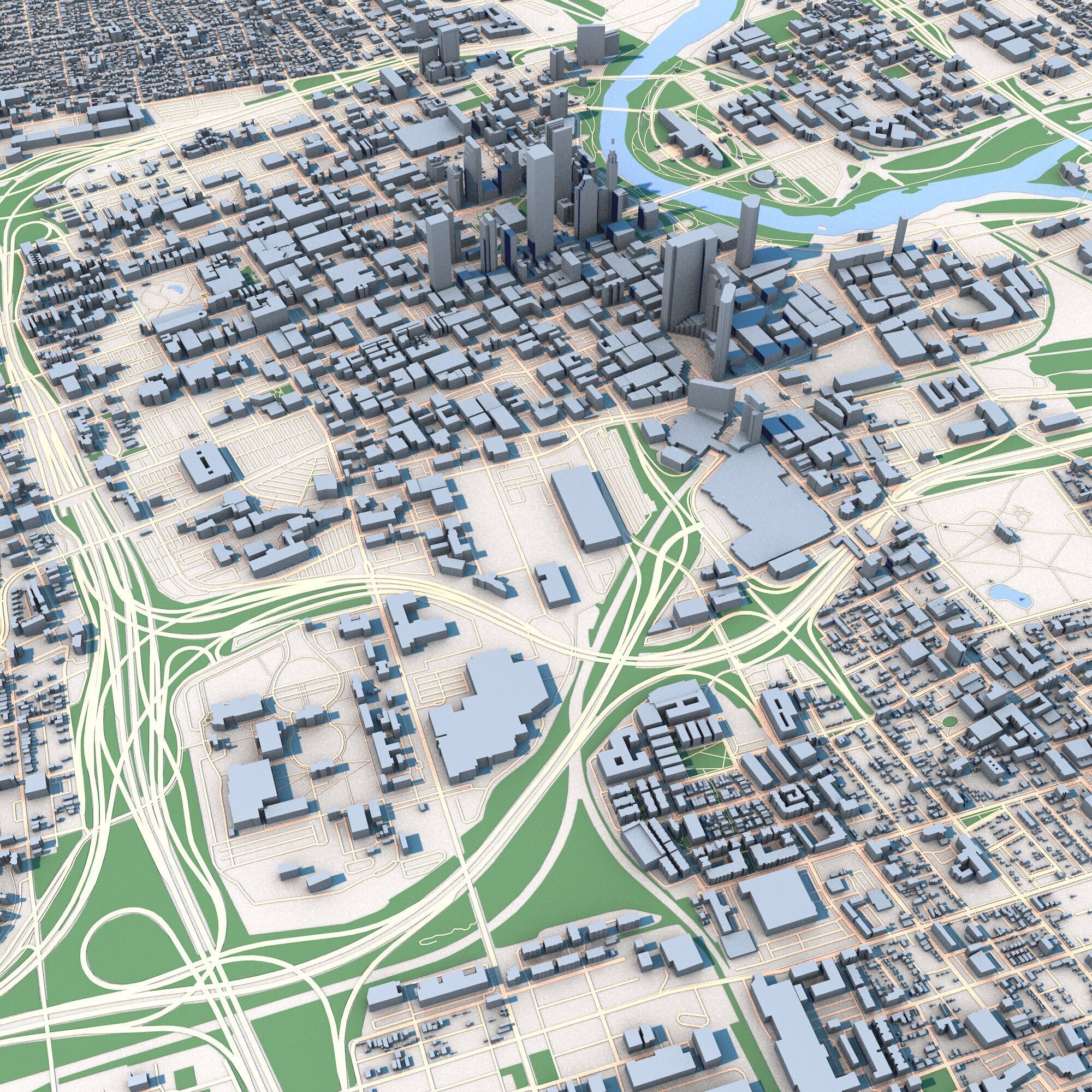Columbus City Ohio United States 3D model_4