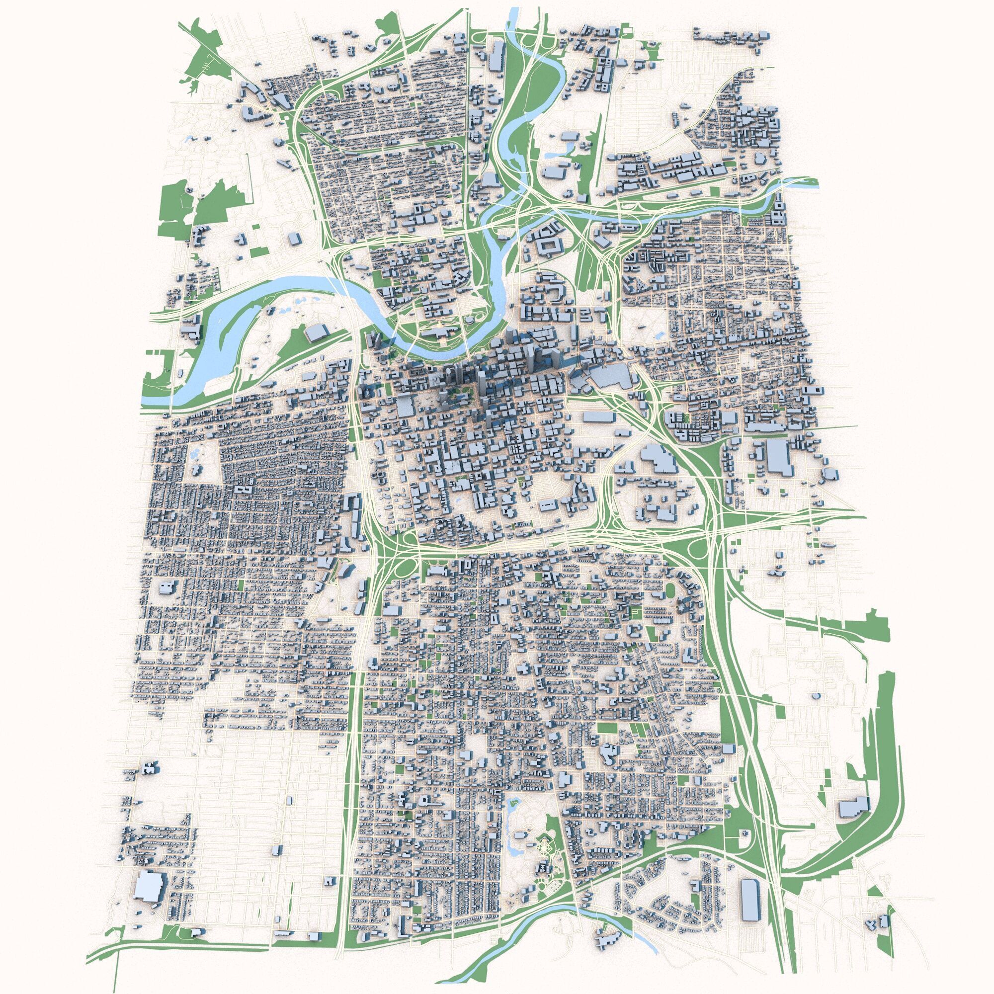 Columbus City Ohio United States 3D model_1