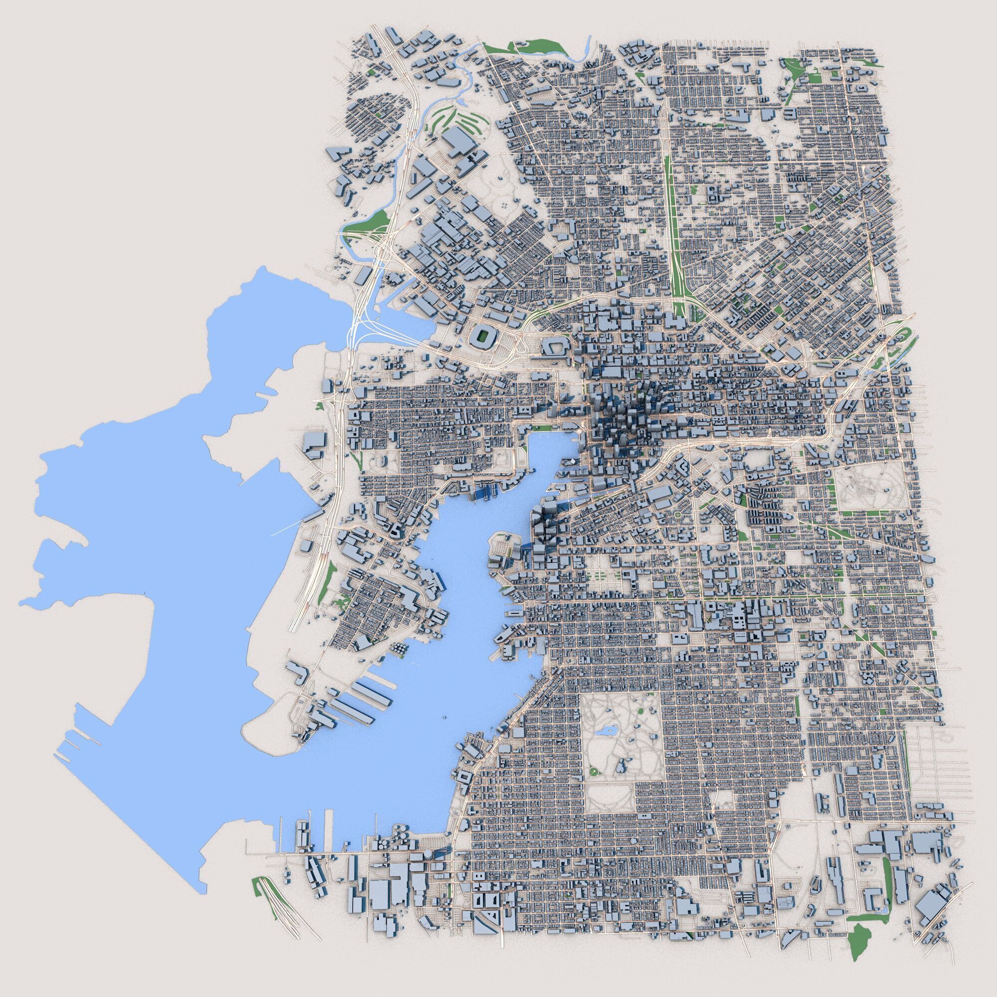 Baltimore City Maryland United States 3D model_1