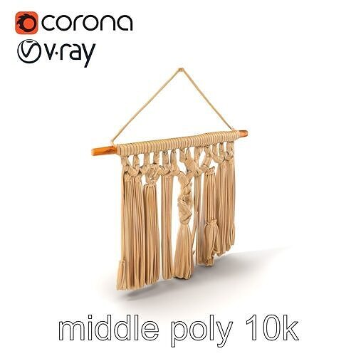 Macram Wall Hanging Art Intricate Knots model pack Low-poly 3D model