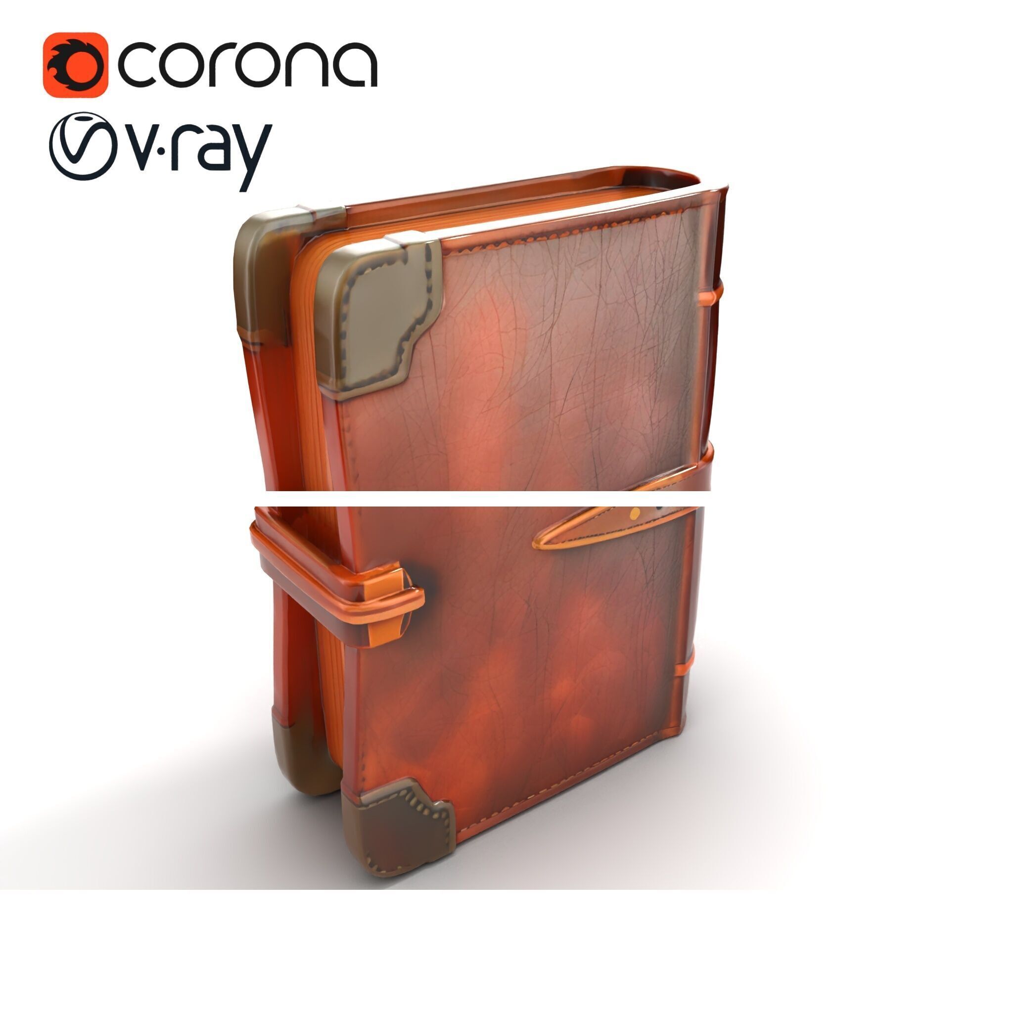 LeatherBound Journal with Brass Clasps model pack Low-poly 3D model_8