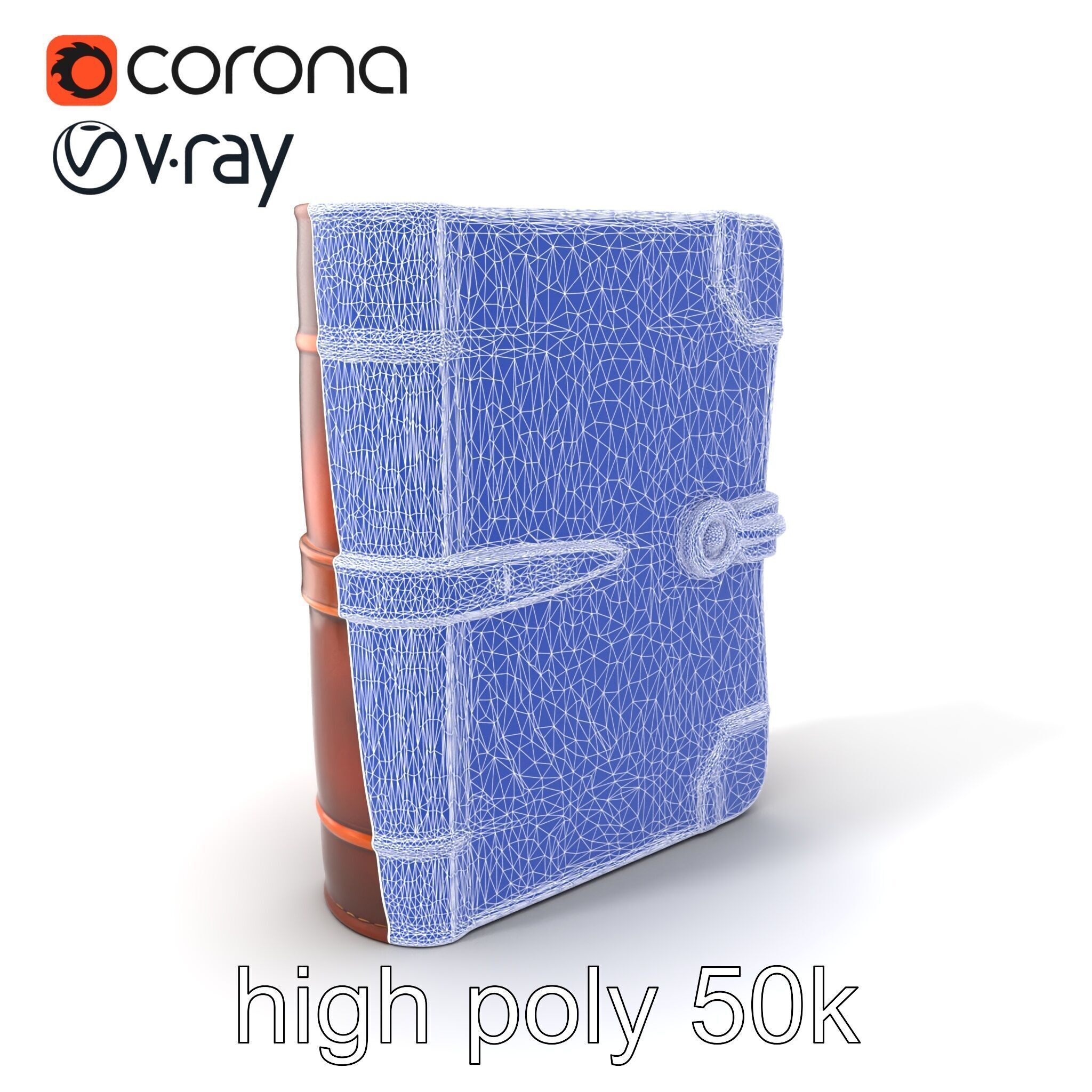 LeatherBound Journal with Brass Clasps model pack Low-poly 3D model_10