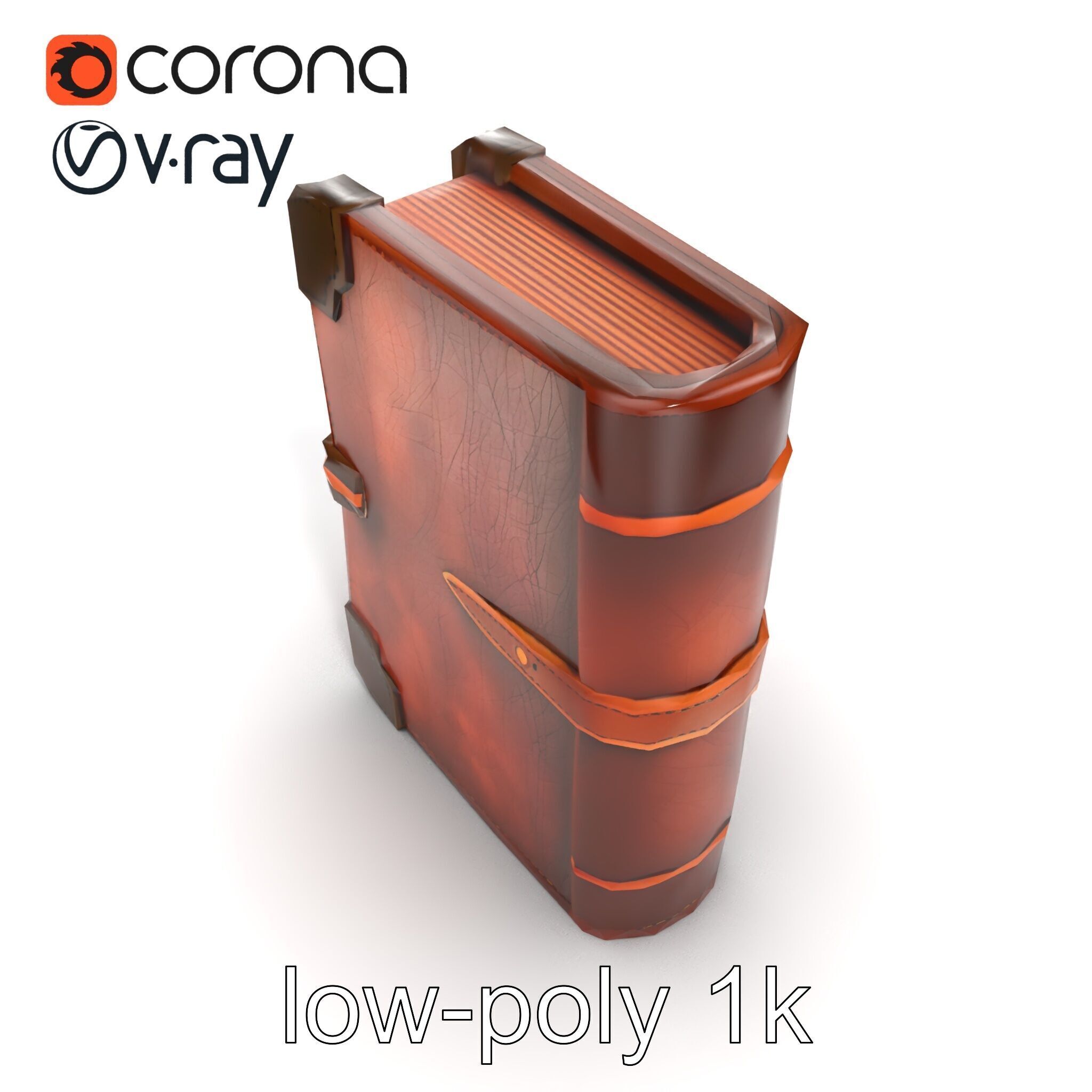 LeatherBound Journal with Brass Clasps model pack Low-poly 3D model_20