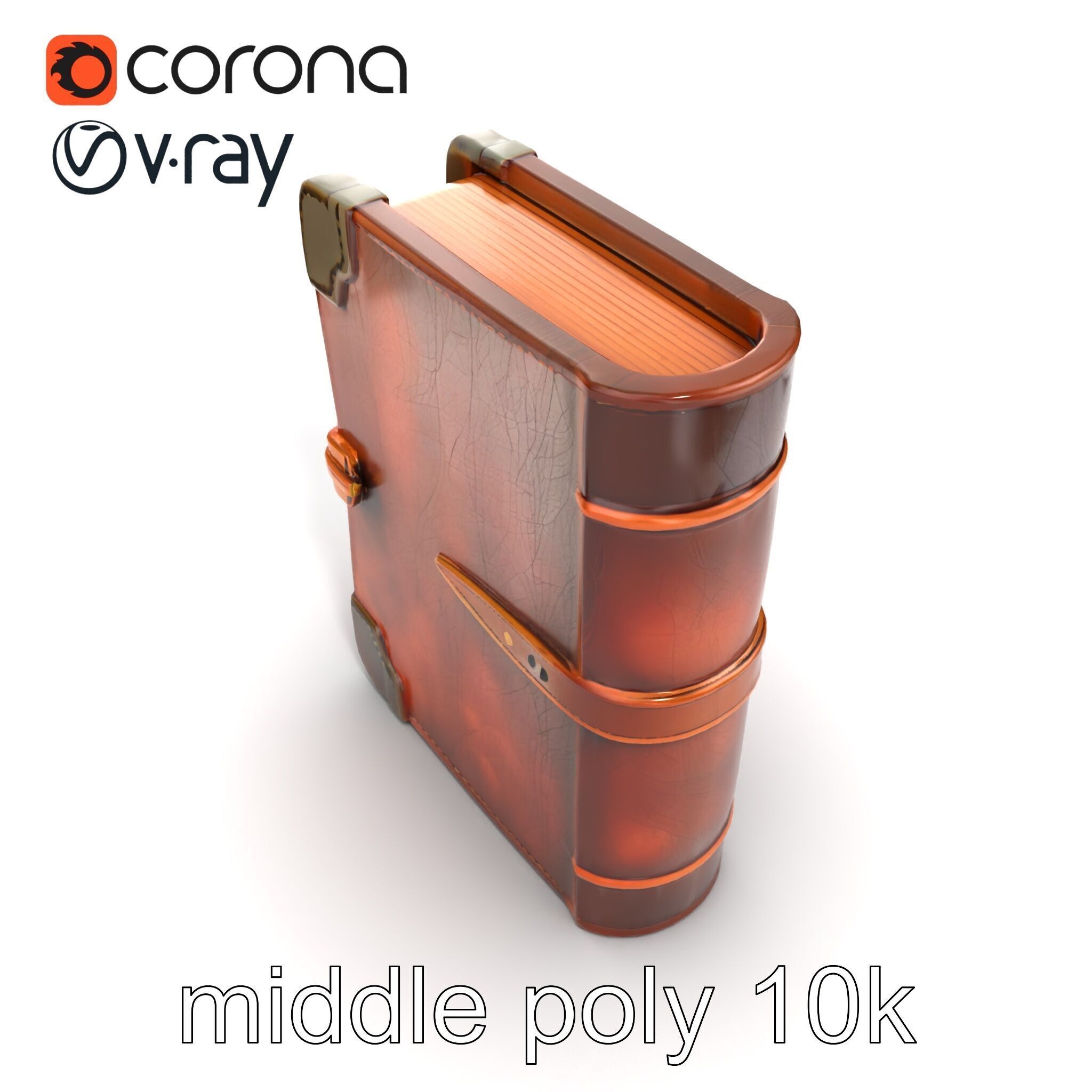 LeatherBound Journal with Brass Clasps model pack Low-poly 3D model_19