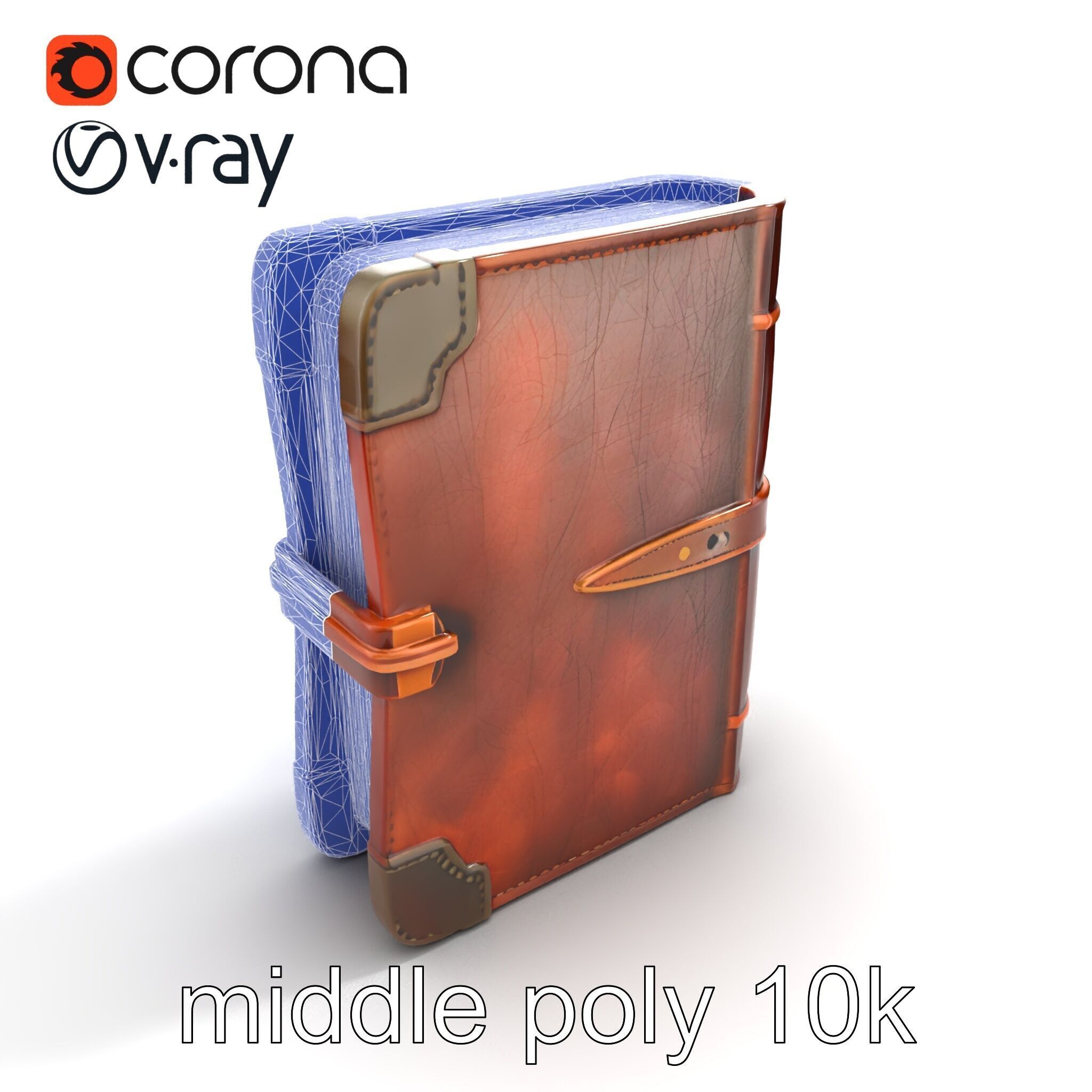 LeatherBound Journal with Brass Clasps model pack Low-poly 3D model_11