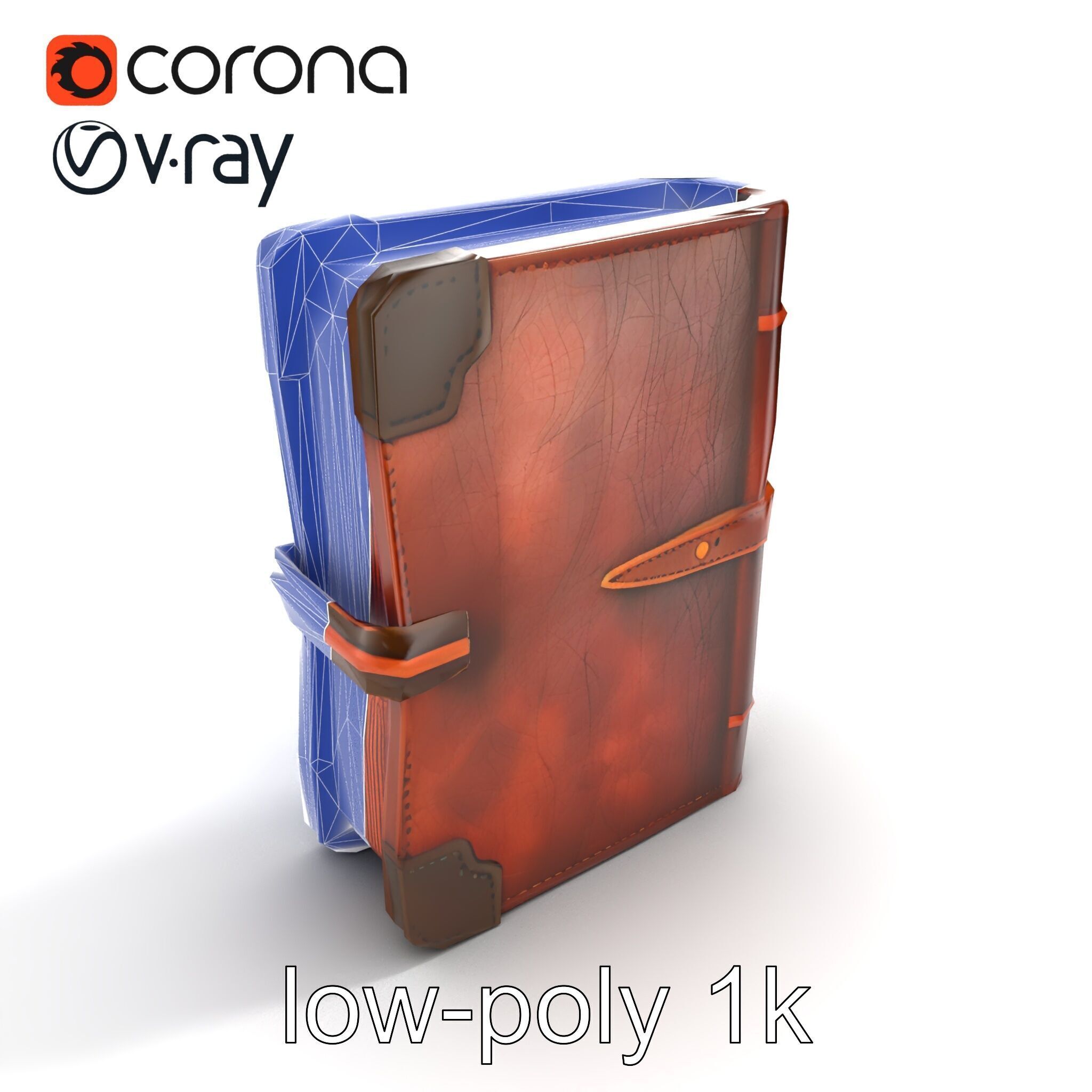 LeatherBound Journal with Brass Clasps model pack Low-poly 3D model_25