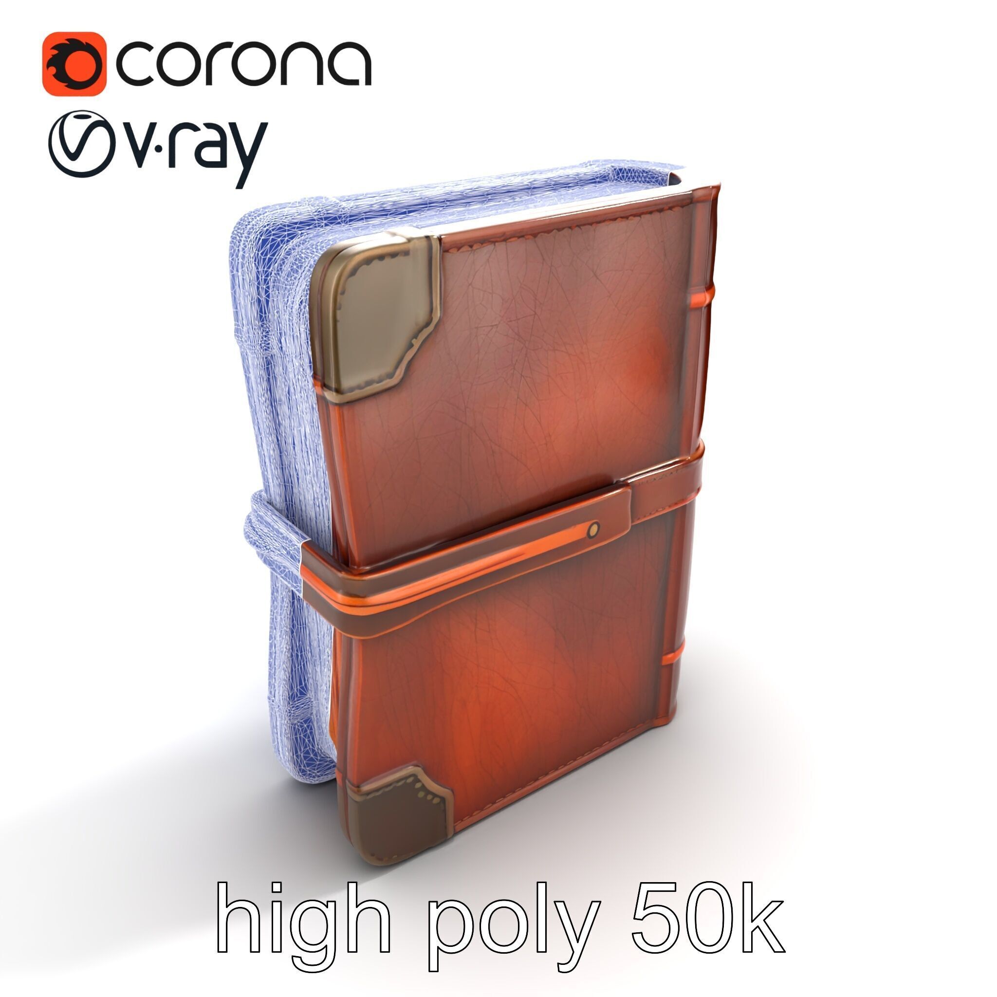 LeatherBound Journal with Brass Clasps model pack Low-poly 3D model_29