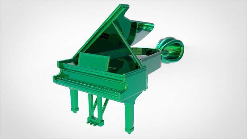 Piano pendant 3D print model_14